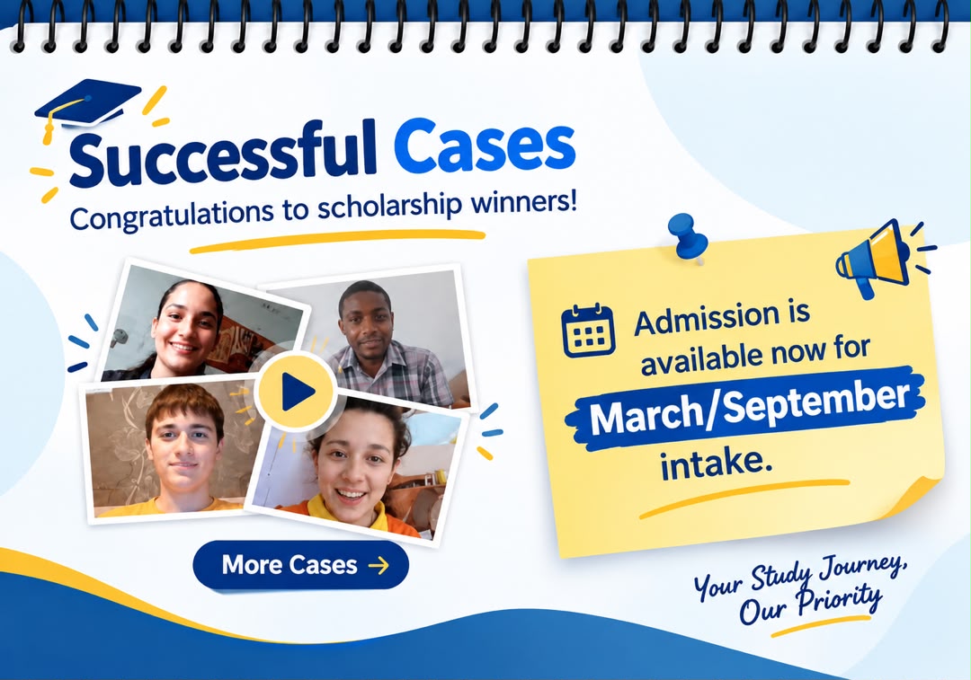 Successful scholarship cases and March/September intake admission information